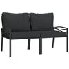 vidaXL 7 pcs conjunto lounge de jardim aço c/ almofadões cinzentos