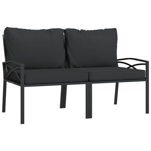 vidaXL 7 pcs conjunto lounge de jardim aço c/ almofadões cinzentos