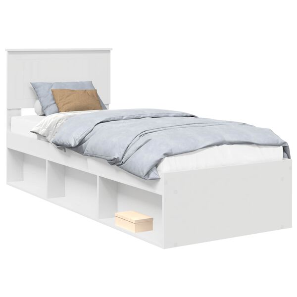 vidaXL Estrutura da Cama Branco 75 x 190 cm Madeira de Pinheiro S&oacute;lida