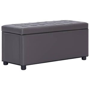 vidaXL Banco de arruma&ccedil;&atilde;o 87,5 cm couro artificial cinzento
