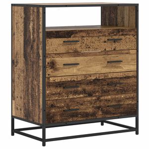 vidaXL Gabinete de Gavetas 4-Gaveta Madeira antiga 70 x 41 x 83,5 cm