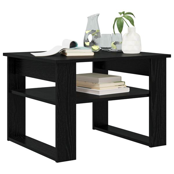 vidaXL Mesa de centro com armazenamento Carvalho Preto 64 x 54 x 44 cm