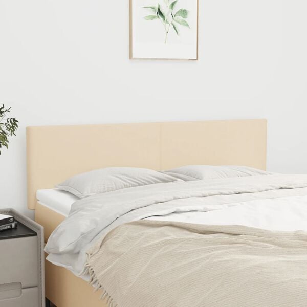 vidaXL Cabeceiras creme 144x5x78/88 cm tecido