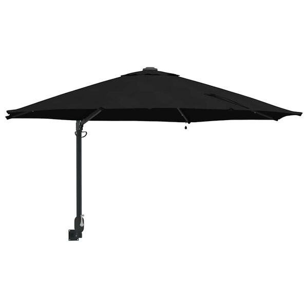 vidaXL Guarda-sol de Jardim Preto 248 x 248 x 148 cm Poli&eacute;ster e A&ccedil;o