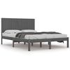 vidaXL Estrutura de cama super king 180x200 cm madeira maci&ccedil;a cinza