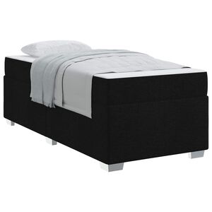 vidaXL Estrutura da Cama com colch&atilde;o Preto 80 x 200 cm tecido