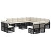 vidaXL Conjunto de Sof&aacute; de Jardim 14 unid. 13 lugar Preto vime PE