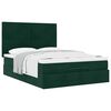 vidaXL Estrutura cama otomana colch&otilde;es 140x190 cm veludo verde escuro