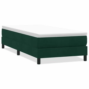 vidaXL Box Cama de primavera sem Colch&atilde;o Verde Escuro 80x210 cm Veludo