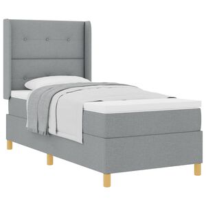 vidaXL Cama Box com cabeceira Cinzento-claro 80 x 200 cm tecido