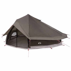 vidaXL Barraca Tipi 20 pessoa Marrom Cinza Poli&eacute;ster e A&ccedil;o