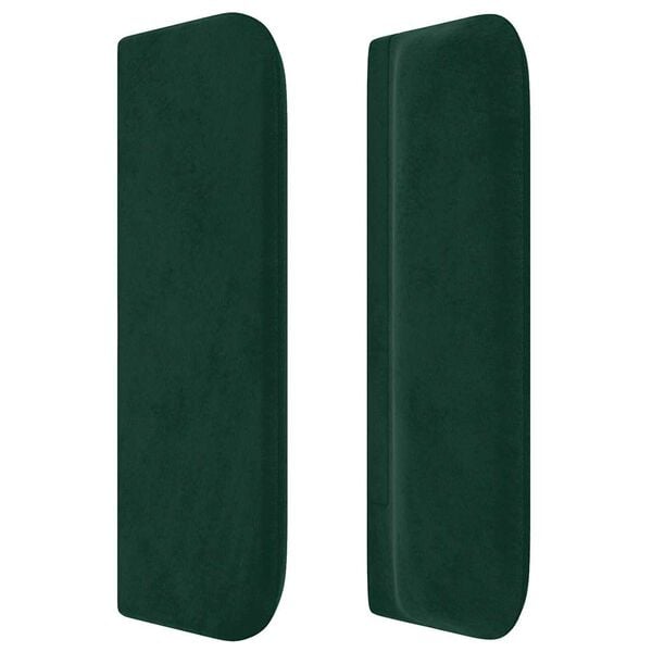 vidaXL Cabeceira de cama c/ abas veludo 83x16x78/88 cm verde-escuro