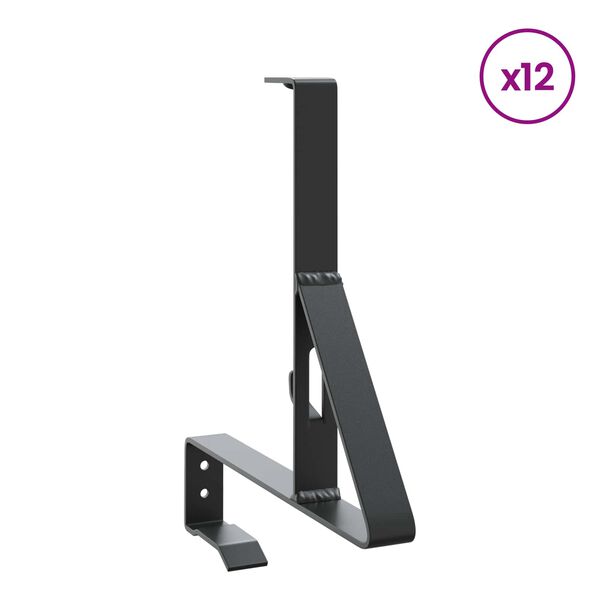 vidaXL Suporte para Prote&ccedil;&atilde;o de Neve 12 pcs Preto 29,5 x 3 x 34,5 cm