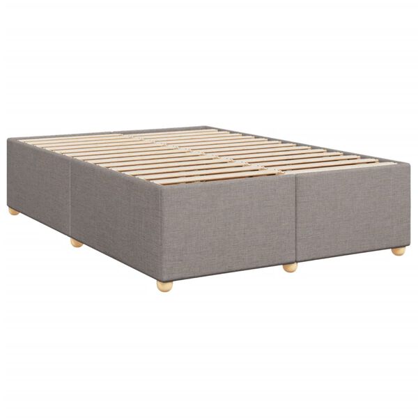 vidaXL Cama sem colch&atilde;o 140x190 cm tecido castanho-acinzentado