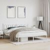 vidaXL Estrutura de cama com cabeceira 183x213 cm metal branco