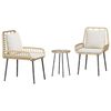 vidaXL Conjunto de Jantar para Jardim 3 unid. Marrom e Creme vime PE