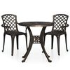 vidaXL 3 pcs conjunto bistr&ocirc; alum&iacute;nio fundido bronze