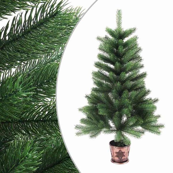 vidaXL &Aacute;rvore Natal artificial pr&eacute;-iluminada c/ bolas 90 cm verde