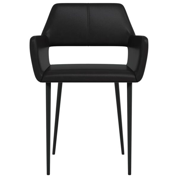 vidaXL Cadeiras de jantar 2 pcs couro artificial preto