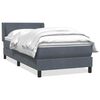 vidaXL Cama com molas/colch&atilde;o cinza-escuro 80x220 cm veludo