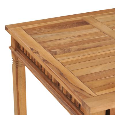 vidaXL Mesa de jantar para jardim 80x80x80 cm madeira de teca maciça