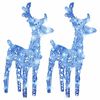 vidaXL Renas de Natal 2 pcs 80 luzes LED acr&iacute;lico azul