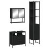 vidaXL 3 pcs conjunto m&oacute;veis casa de banho derivados de madeira preto