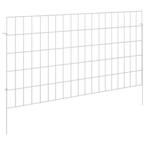 vidaXL Cerca de Jardim com Estacas 12 unid. 95 x 50 cm A&ccedil;o Galvanizado