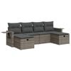 vidaXL 6 pcs conjunto sof&aacute;s de jardim com almofad&otilde;es vime cinzento