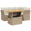 vidaXL 5 pcs conjunto de sof&aacute;s p/ jardim com almofad&otilde;es vime PE bege