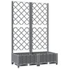 vidaXL Vaso/floreira jardim c/ treli&ccedil;a 80x40x121,5 cm PP cinza-claro