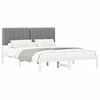 vidaXL Estrutura de Cama com Cabeceira Estofada Cinzento-claro