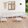 vidaXL 8 pcs conjunto lounge de jardim pinho maciço branco