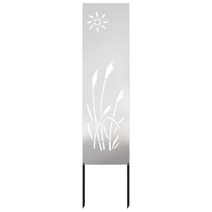 vidaXL Tela de Privacidade para Jardim Fretwork Prateado 32 x 140 cm