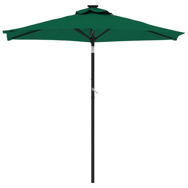 vidaXL Guarda-sol de jardim com poste de a&ccedil;o 225x225x212 cm verde