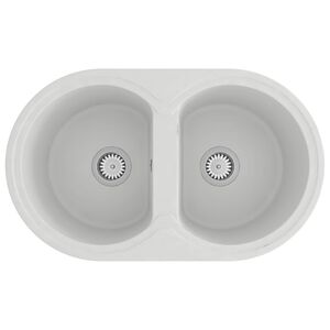 vidaXL Pia de cozinha Branco 78 x 47 x 20.5 cm Granito