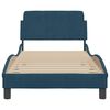 vidaXL Estrutura de cama com cabeceira Dover 90x190 cm veludo azul