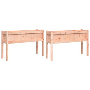 vidaXL Vasos/floreiras de jardim c/ pernas 2pcs madeira douglas maci&ccedil;a