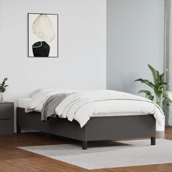vidaXL Estrutura de cama 80x200 cm couro artificial cinza