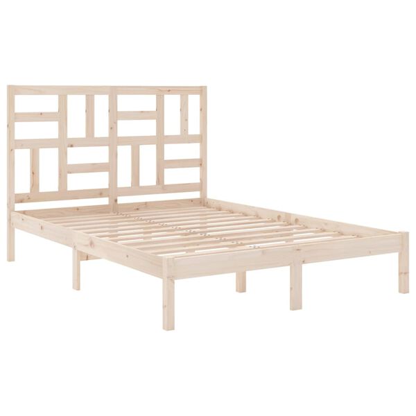 vidaXL Estrutura de cama king 150x200 cm madeira maciça