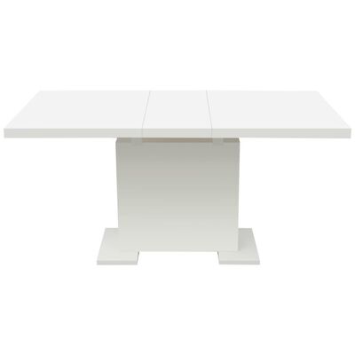 vidaXL Mesa de jantar extensível, branco brilhante