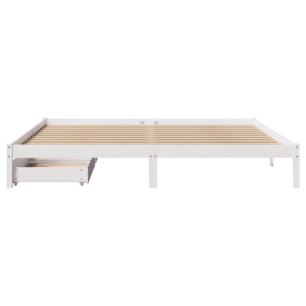 vidaXL Cama sem colch&atilde;o 180x200 cm madeira de pinho maci&ccedil;a branco