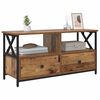 vidaXL Gabinete para TV com gaveta Madeira Antiga 90 x 33 x 45 cm