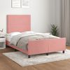 vidaXL Estrutura de cama com colch&atilde;o 120x190 cm veludo rosa
