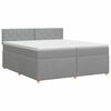 vidaXL Cama box spring com colch&atilde;o Cinzento-claro 200 x 200 cm Tecido
