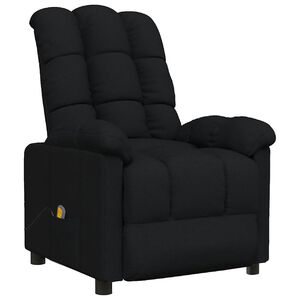 vidaXL Poltrona de massagens tecido preto