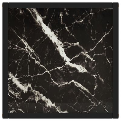 vidaXL Mesa de centro 40x40x50 cm preto com vidro marmorizado preto