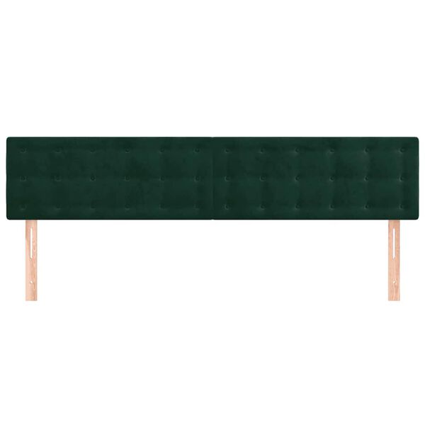 vidaXL Cabeceira de cama 2 pcs veludo 90x5x78/88 cm verde-escuro