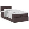 vidaXL Estrutura cama otomana colch&atilde;o 80x200 cm tecido castanho escuro