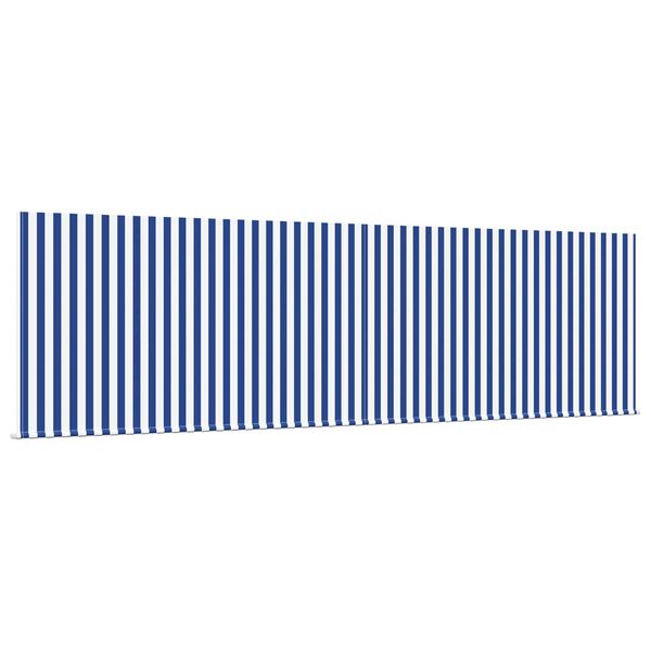 vidaXL Toldo Retr&aacute;til Azul e Branco 400 &times; 300 cm Poli&eacute;ster e Alum&iacute;nio